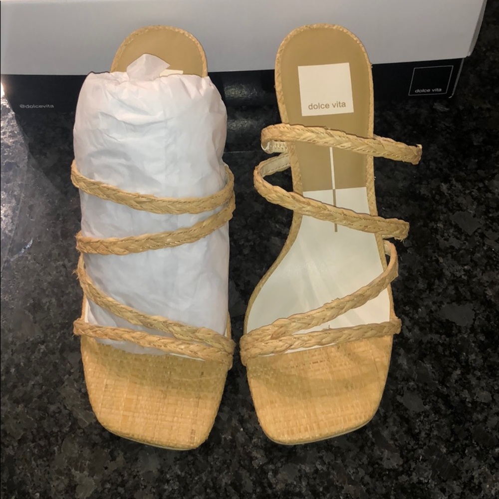 Dolce vita raffia sandal heel